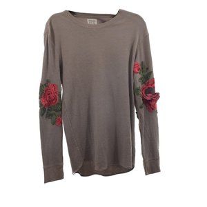 Women's Furst Of A Kind Vintage Handmade Rose Flower Floral Patches Thermal (L)